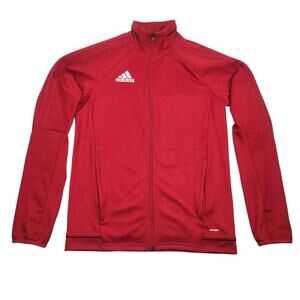 Adidas Soccer Training Jacket Mens Small Red White Full Zip Tiro17 Sweatshirt